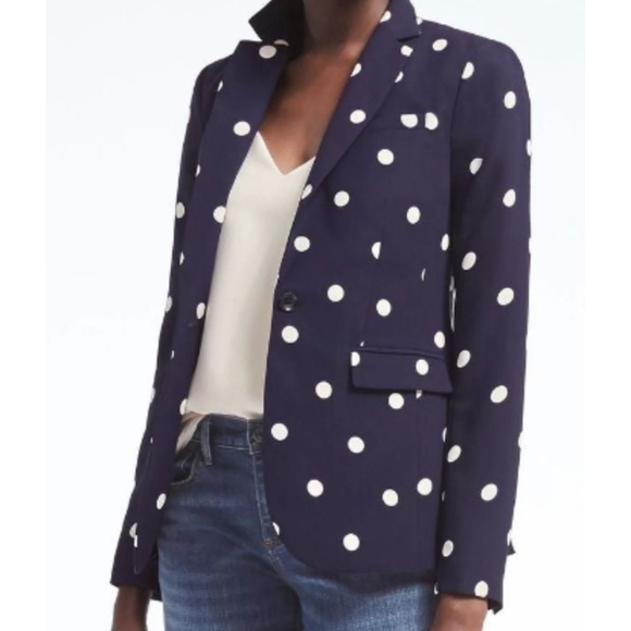 Banana Republic Jackets & Blazers - NWT Banana Republic Navy Polka Dot Blazer